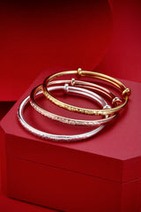 黃財神旺財手環 55mm 鈍銀 (鍍玫瑰金、鍍金、鍍金、白金)