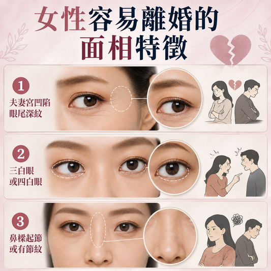 女性容易離婚的面相特徵